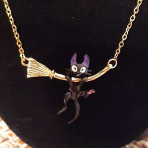 New Studio Ghibli Kiki's Delivery Service Jiji Hanging On Broom Necklace New…